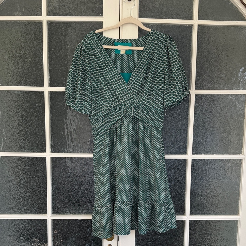 Elegant Green Polka Dot Dress